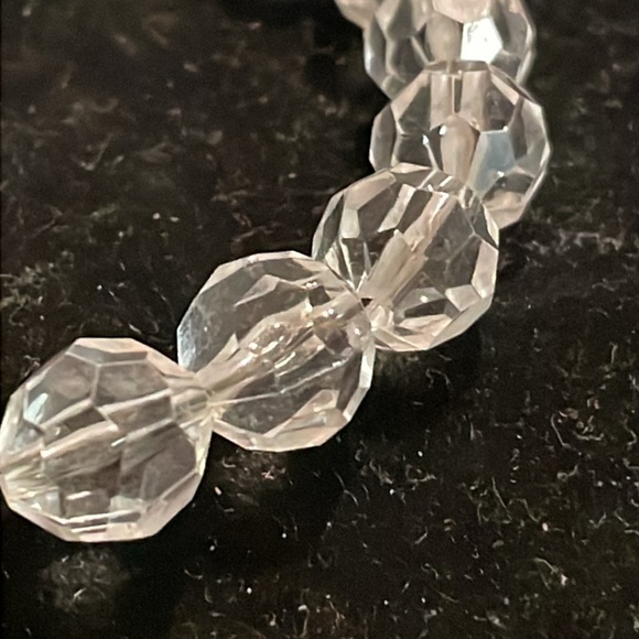 8” crystal clear beaded stackable stretch bangle bracelet - Picture 8 of 11